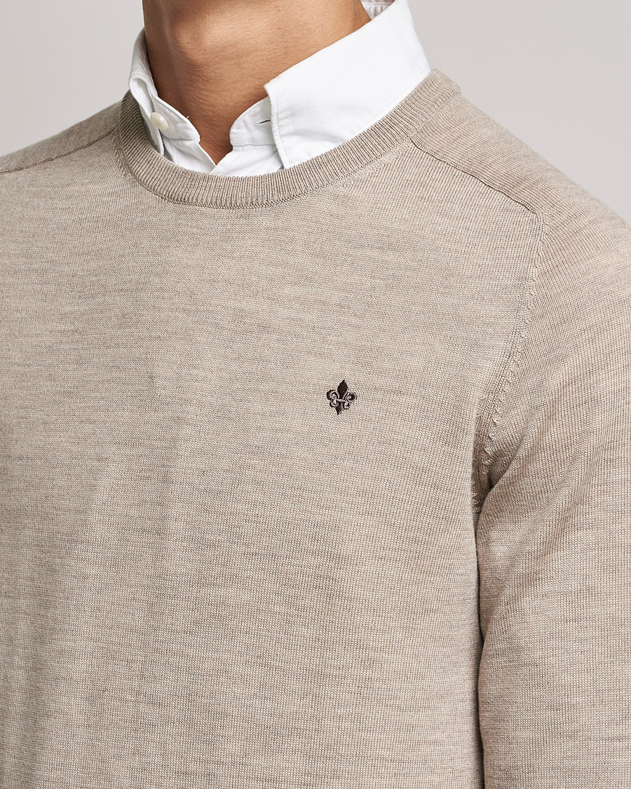 Herr | Tröjor | Morris | Merino O-Neck Khaki Melange