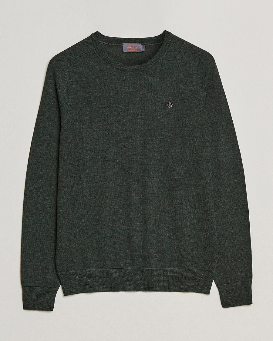 Herr | Tröjor | Morris | Merino O-neck Olive Melange