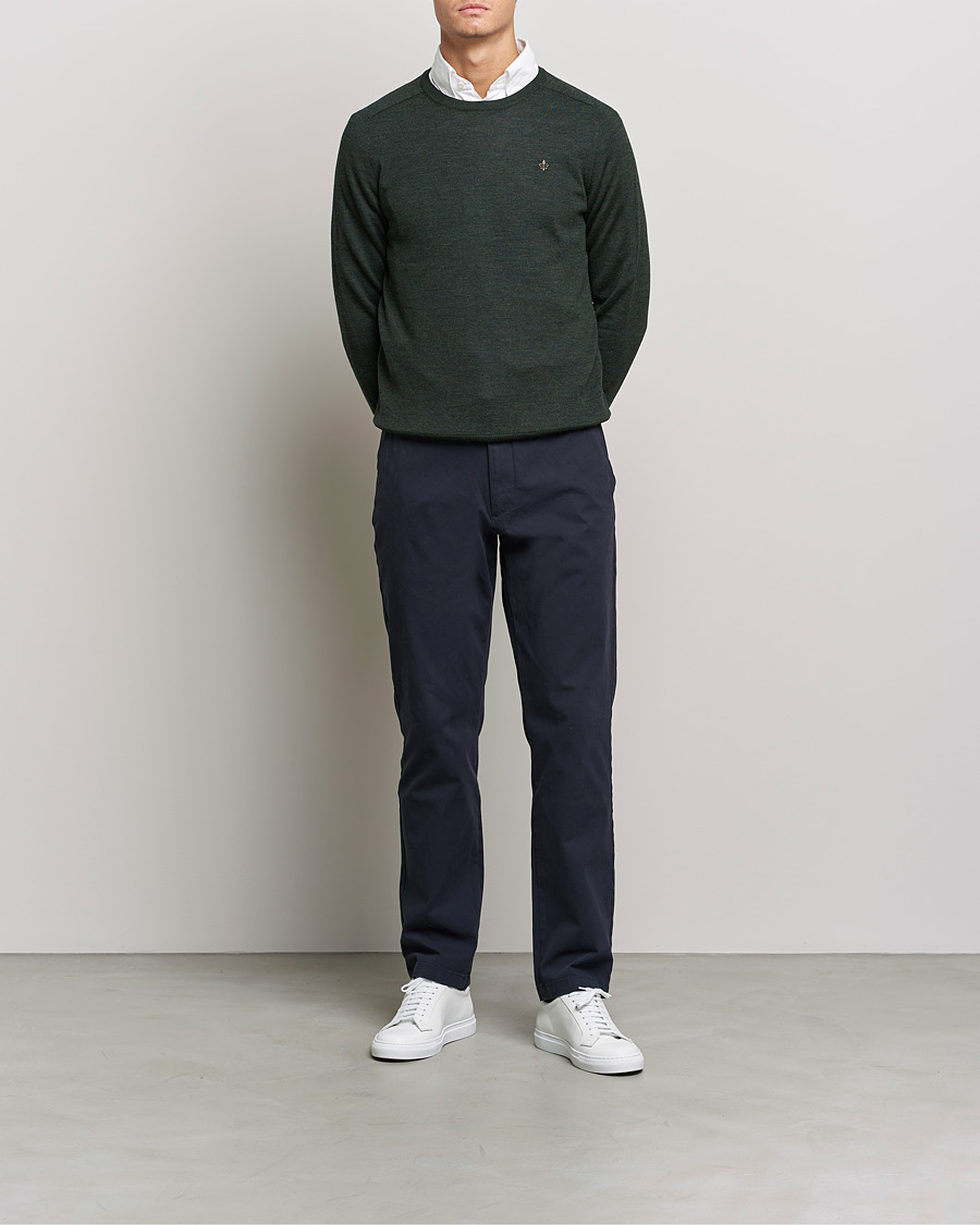 Herr | Tröjor | Morris | Merino O-neck Olive Melange
