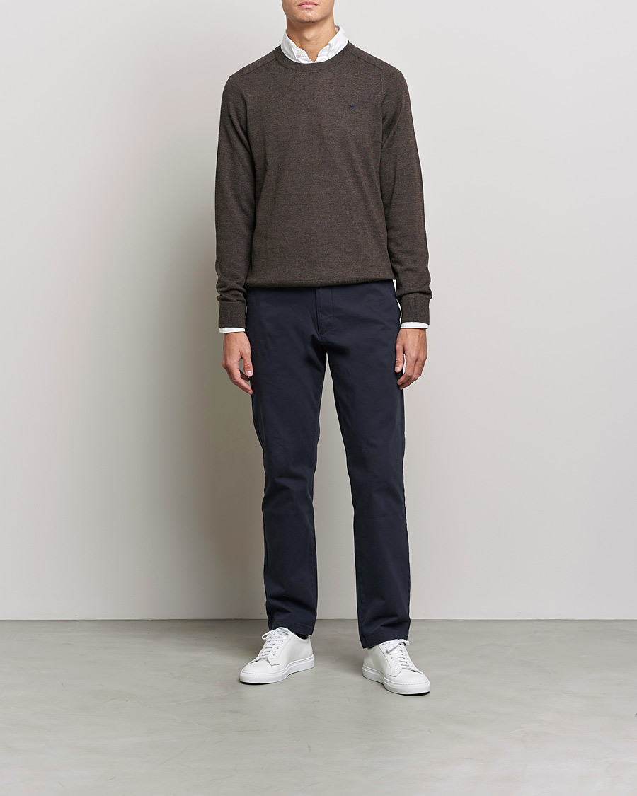 Herr | Tröjor | Morris | Merino O-neck Brown Melange