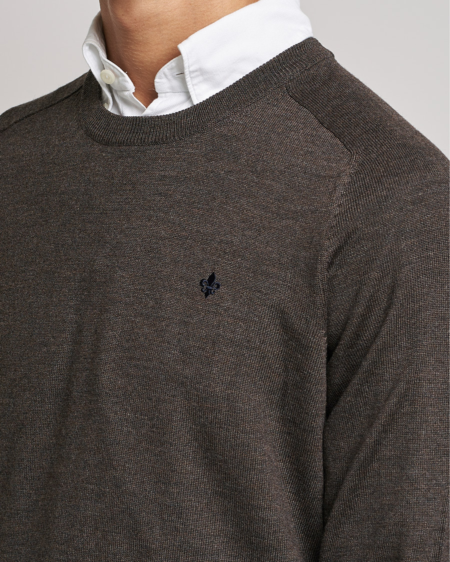 Herr | Tröjor | Morris | Merino O-neck Brown Melange