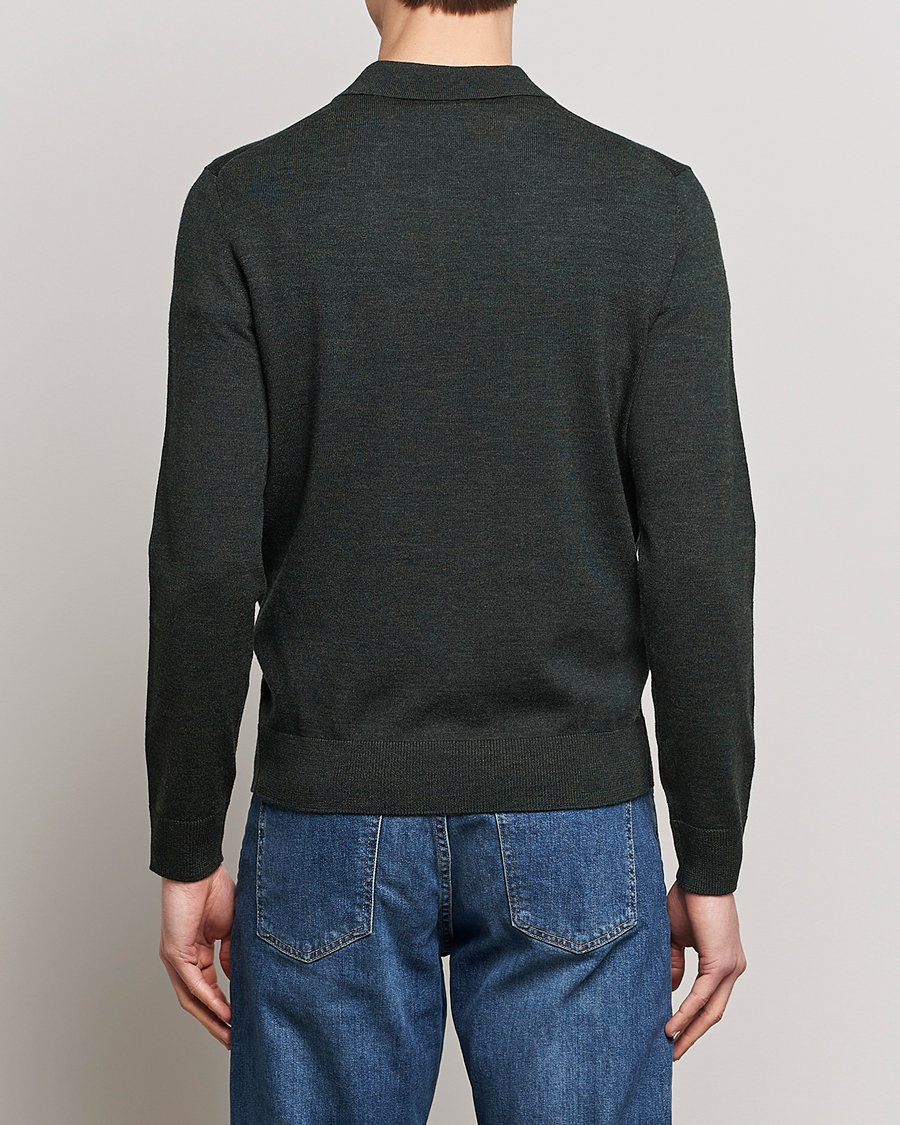 Herr | Tröjor | Morris | Merino Polo Knit Dark Green