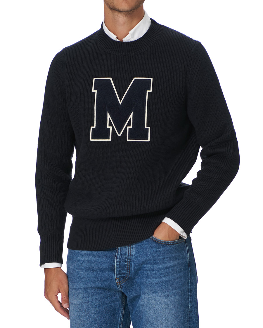 Herr | Tröjor | Morris | Bradley Knitted Logo O-Neck Navy