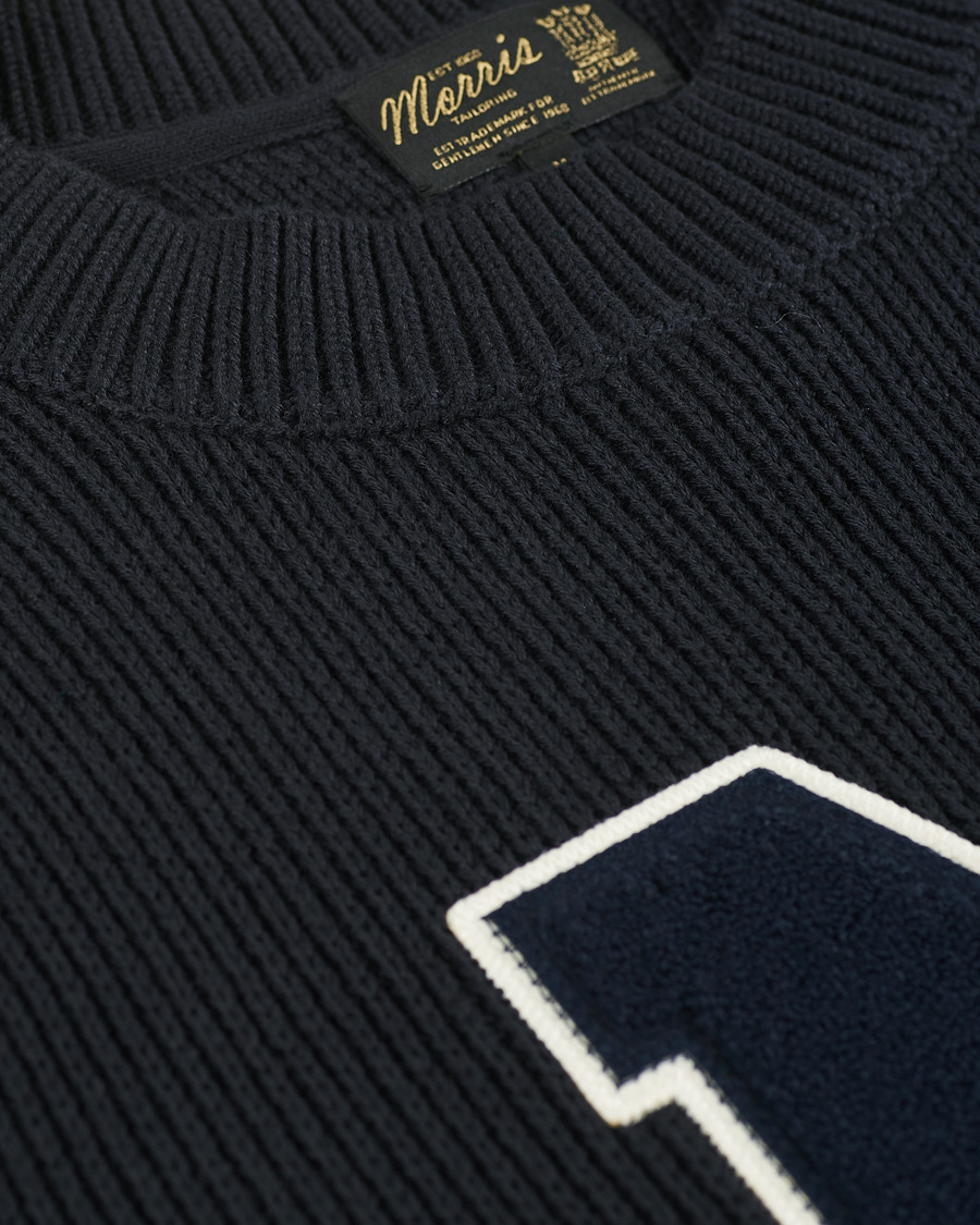 Herr | Tröjor | Morris | Bradley Knitted Logo O-Neck Navy