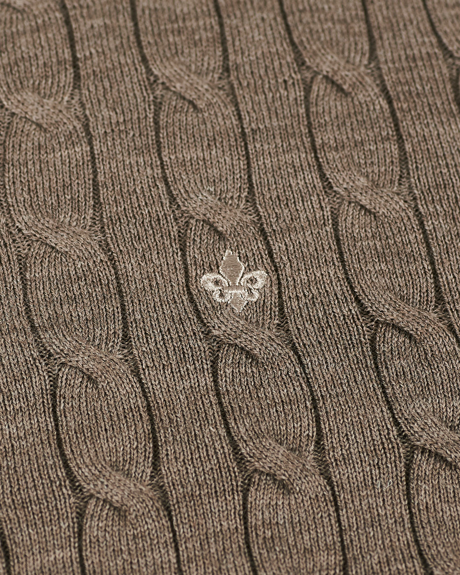 Herr | Tröjor | Morris | Merino Cable O-Neck Light Brown