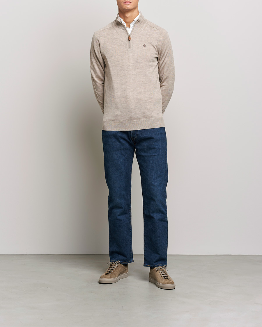 Herr | Tröjor | Morris | John Merino Half Zip Khaki