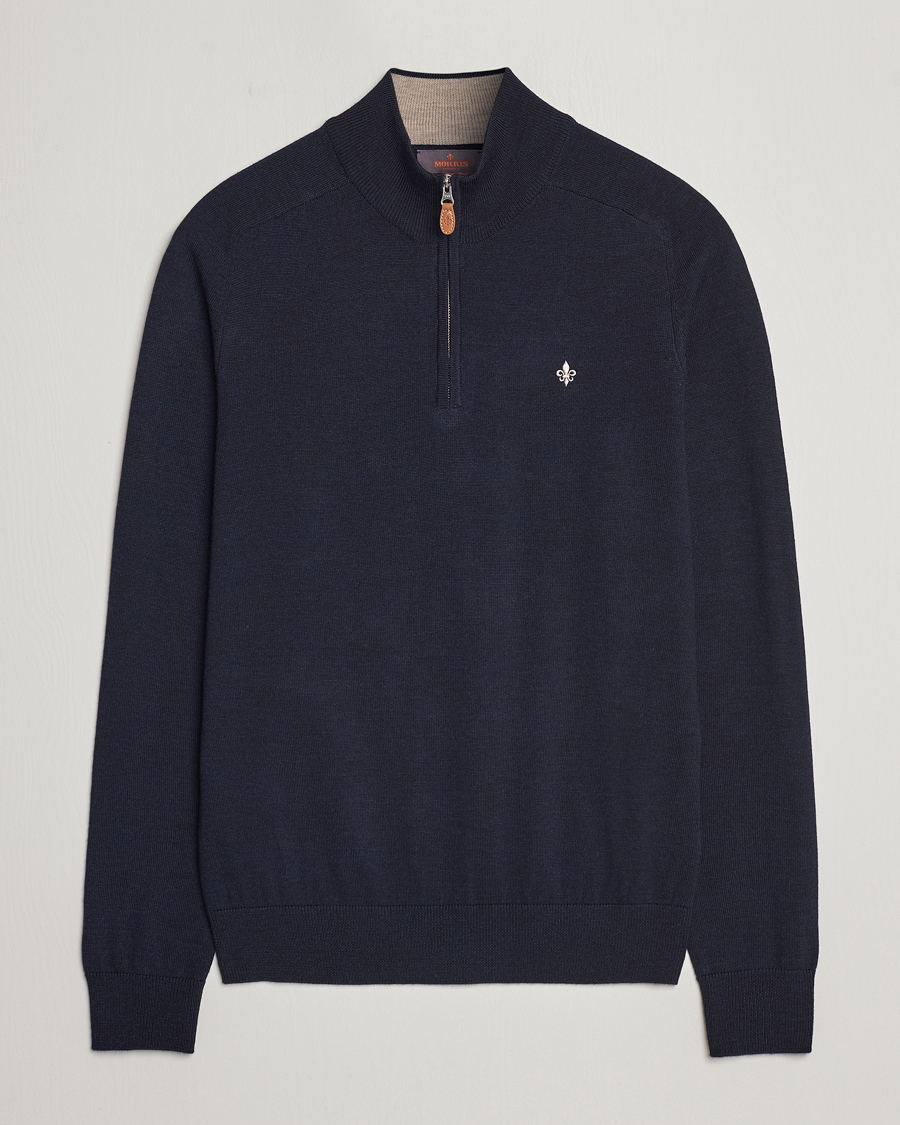 Herr | Tröjor | Morris | John Merino Half Zip Navy