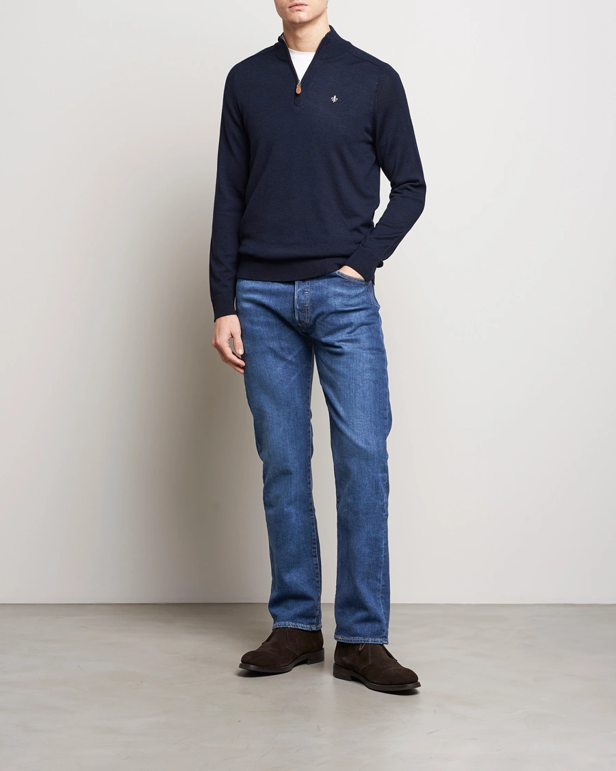 Herr | Tröjor | Morris | John Merino Half Zip Navy