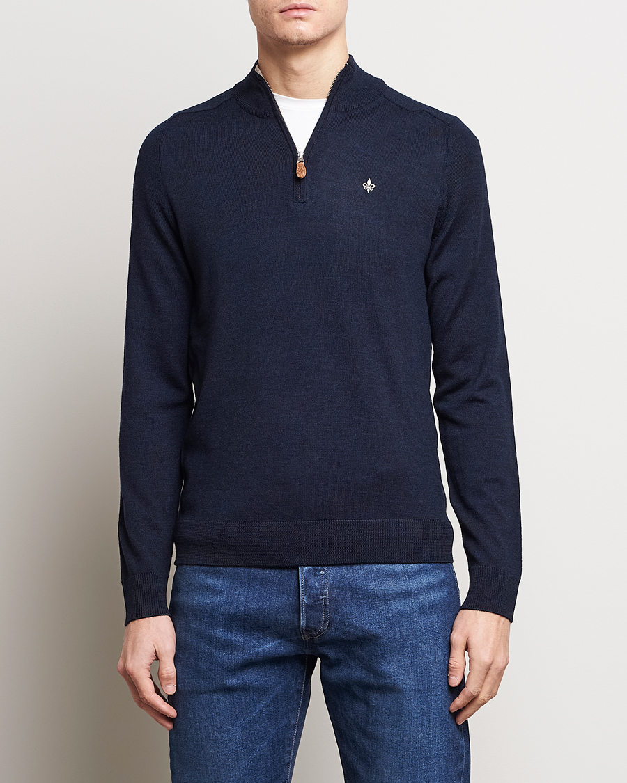 Herr | Avdelningar | Morris | John Merino Half Zip Navy