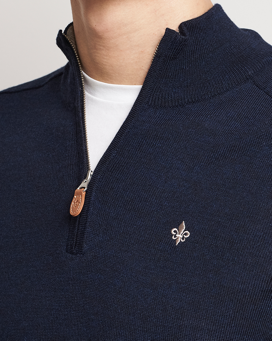 Herr | Tröjor | Morris | John Merino Half Zip Navy