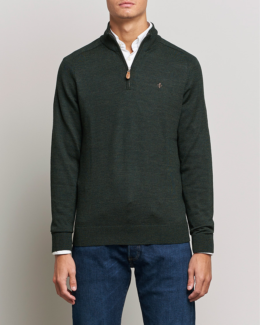 Herr | Morris | Morris | John Merino Half Zip Olive