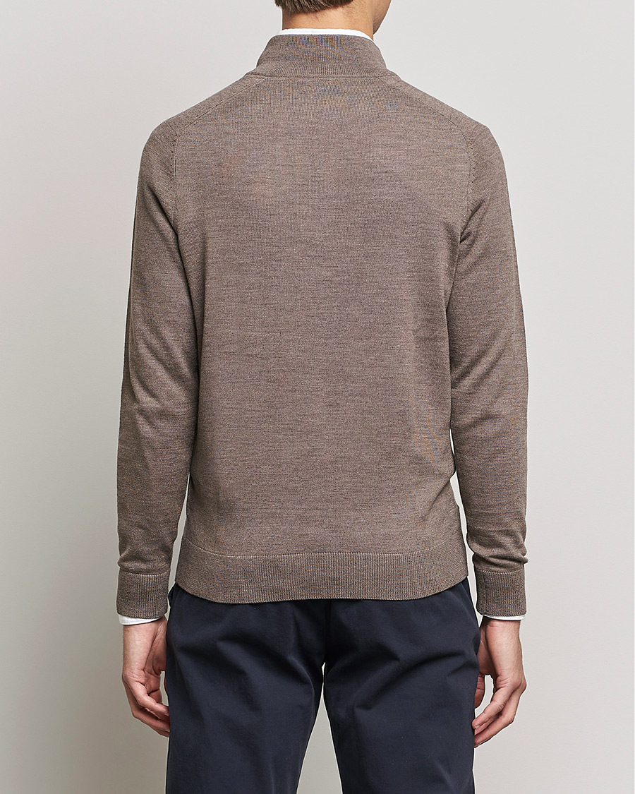 Herr | Tröjor | Morris | John Merino Half Zip Light Brown