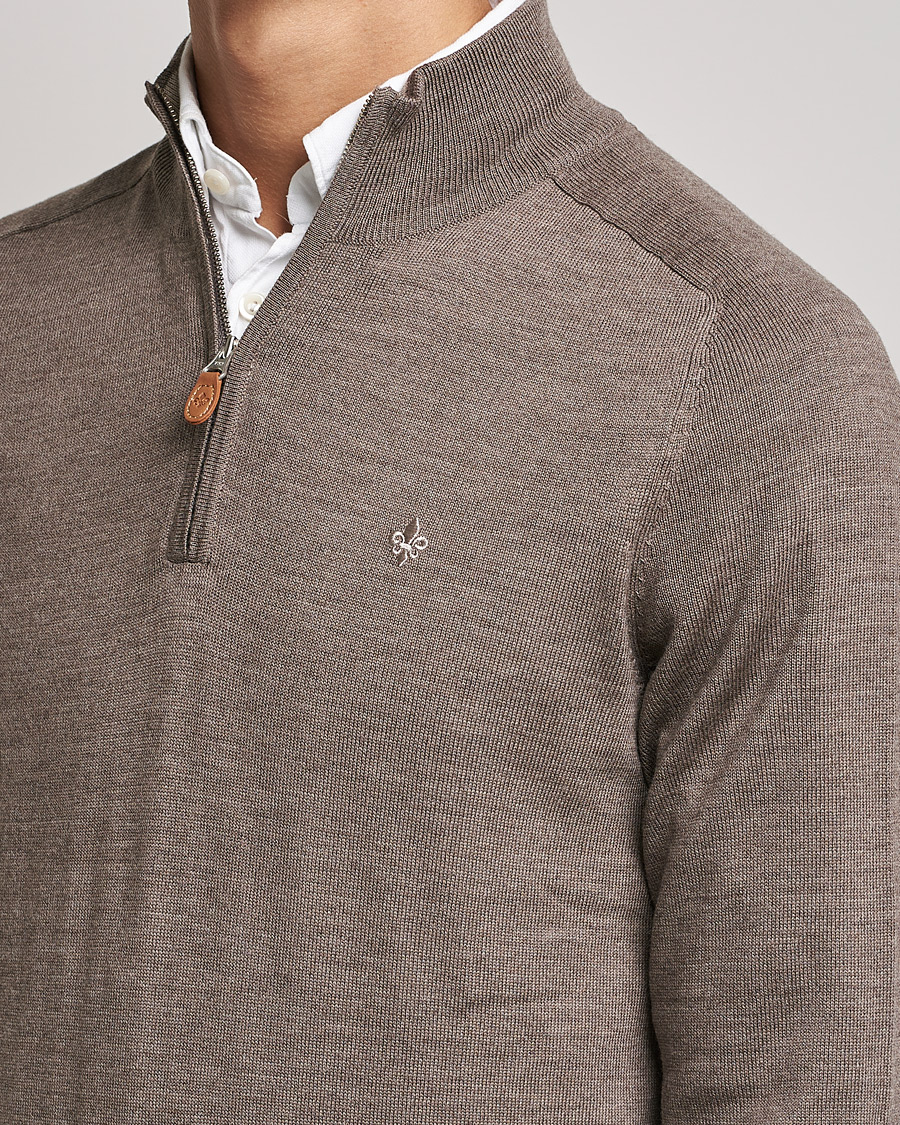 Herr | Tröjor | Morris | John Merino Half Zip Light Brown