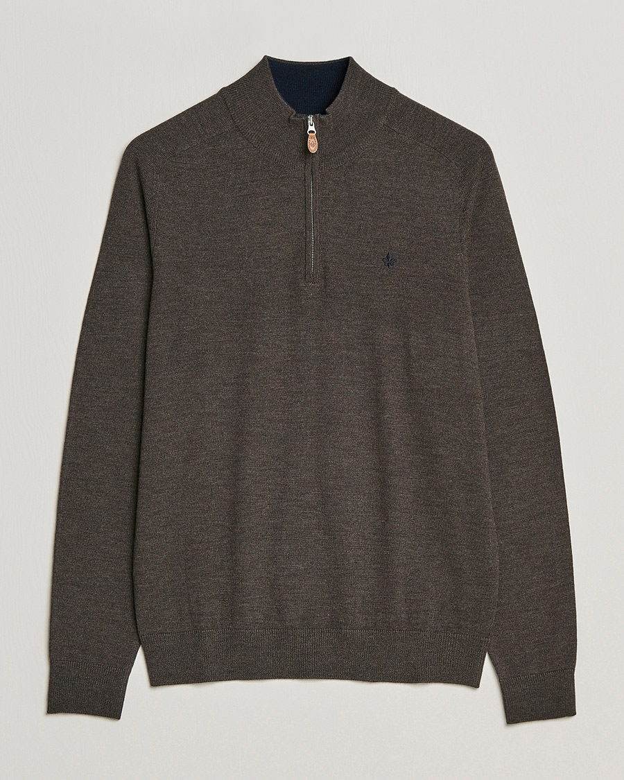 Herr | Tröjor | Morris | John Merino Half Zip Dark Brown