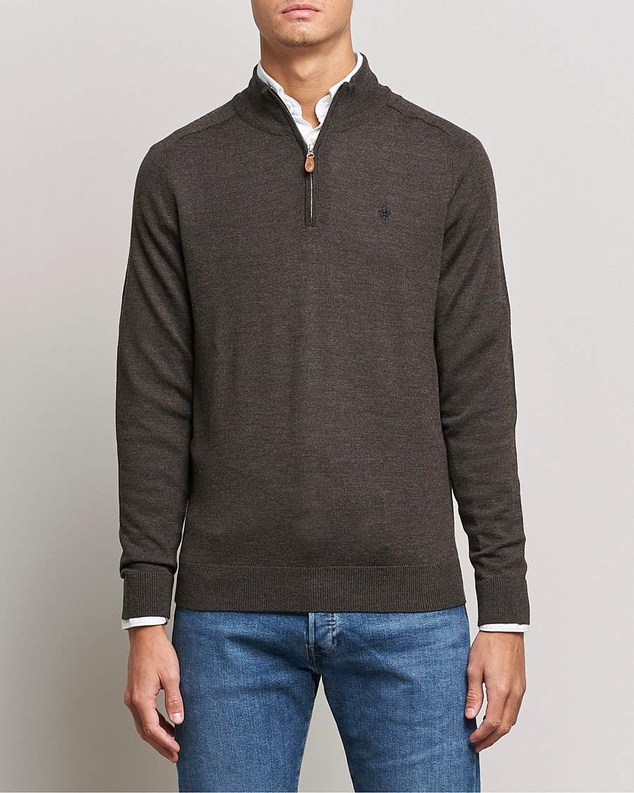 Herr | Julklappstips | Morris | John Merino Half Zip Dark Brown