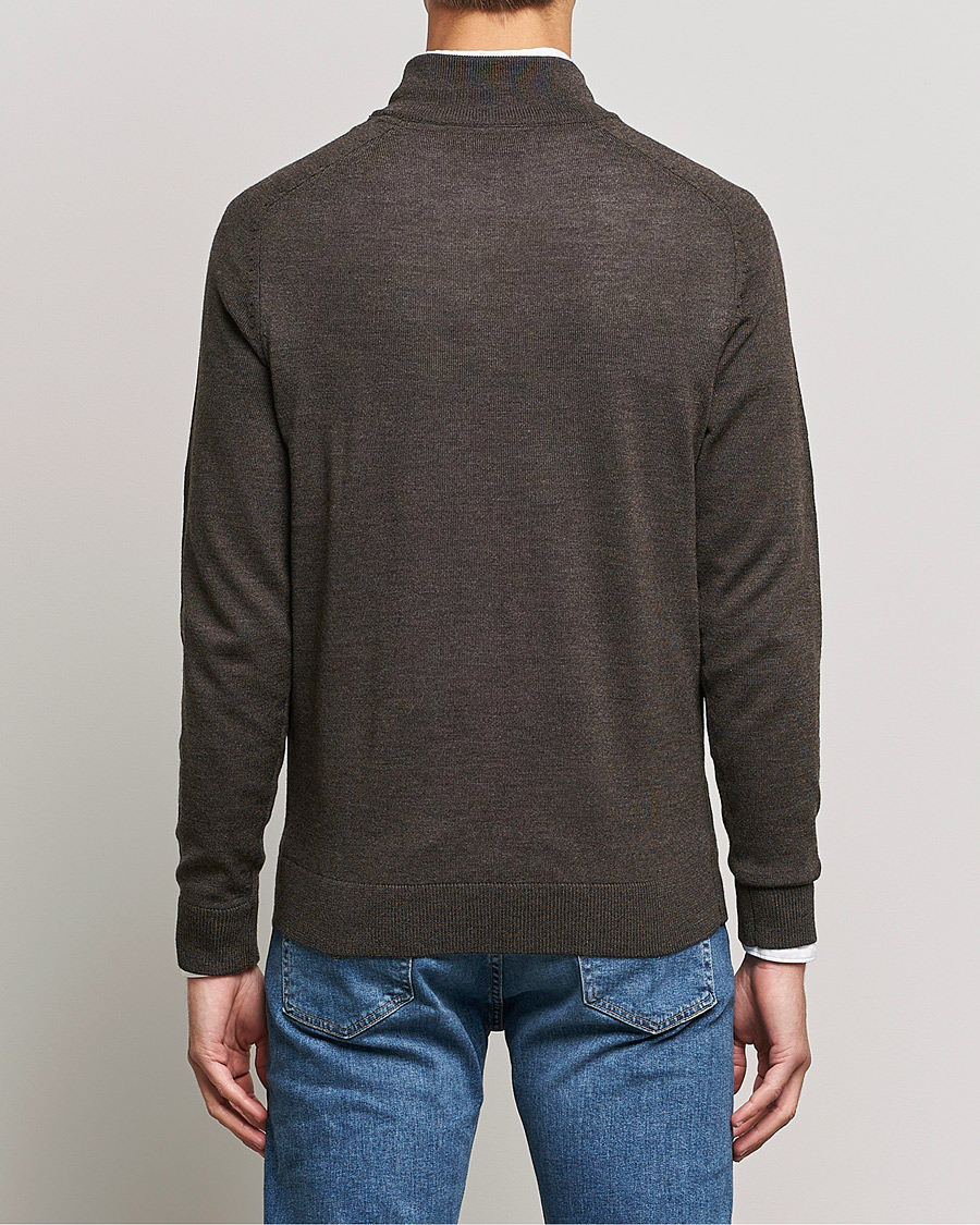 Herr | Tröjor | Morris | John Merino Half Zip Dark Brown