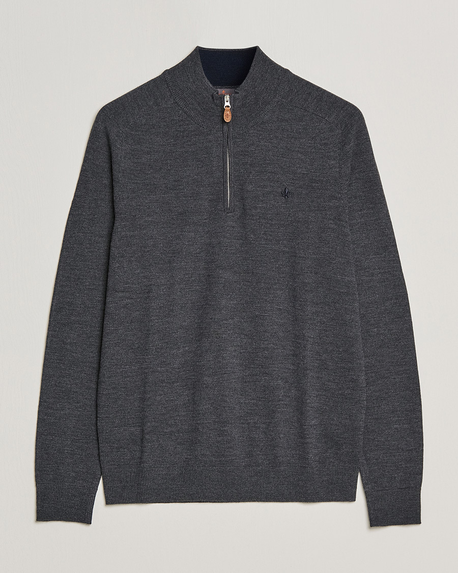 Herr | Tröjor | Morris | John Merino Half Zip Dark Grey