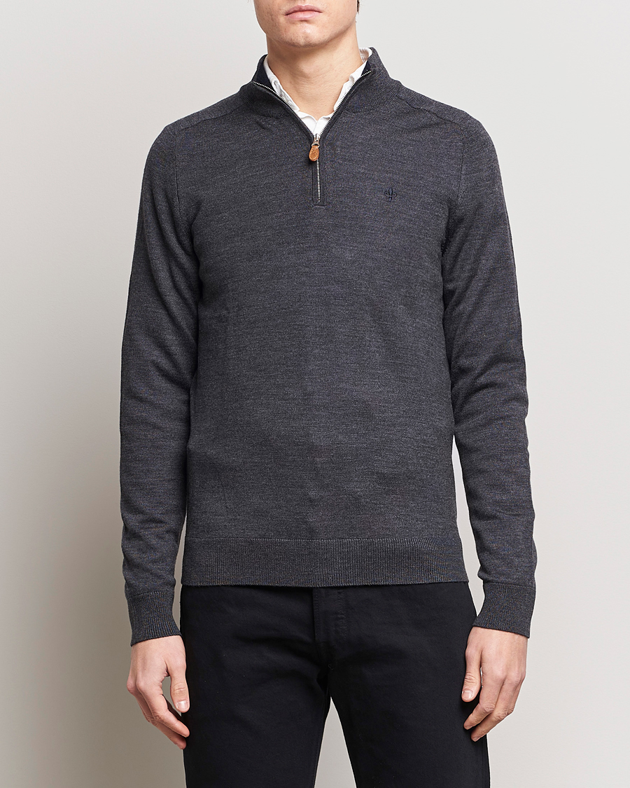 Herr | Tröjor | Morris | John Merino Half Zip Dark Grey
