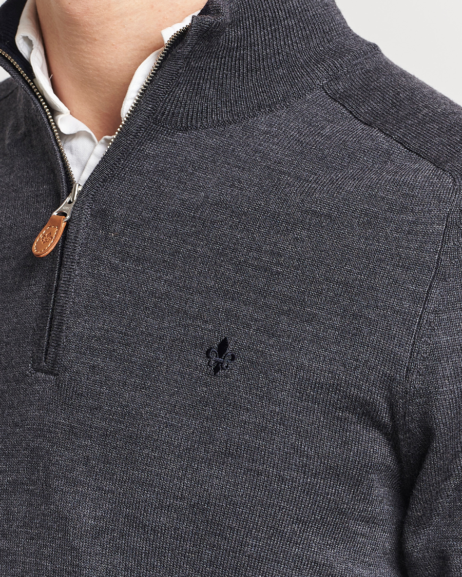 Herr | Tröjor | Morris | John Merino Half Zip Dark Grey