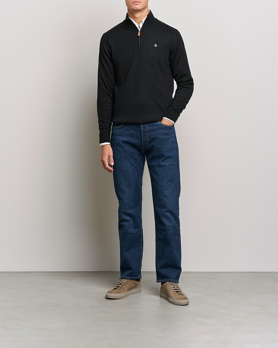 Herr | Tröjor | Morris | John Merino Half Zip Black