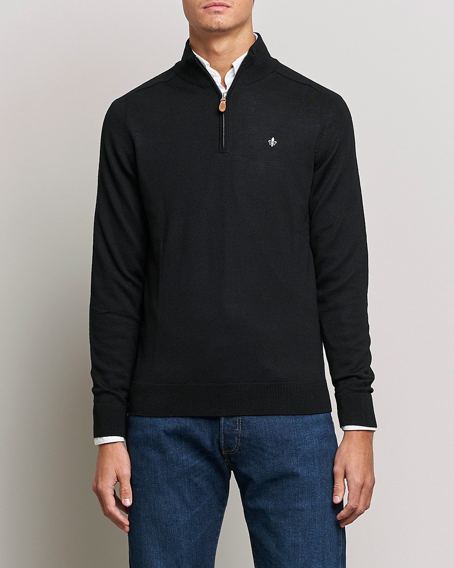 Herr | Tröjor | Morris | John Merino Half Zip Black