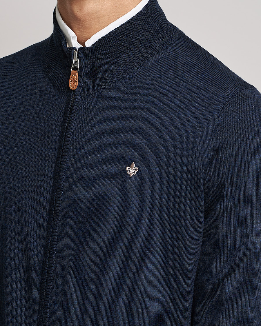 Herr | Tröjor | Morris | Merino Zip Cardigan Navy