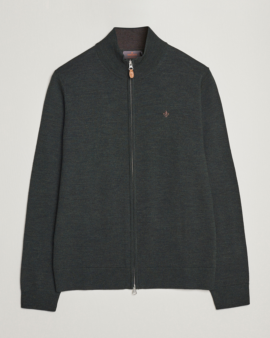 Herr | Tröjor | Morris | Merino Full Zip Cardigan Olive