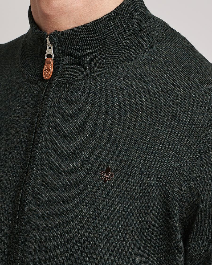 Herr | Tröjor | Morris | Merino Full Zip Cardigan Olive