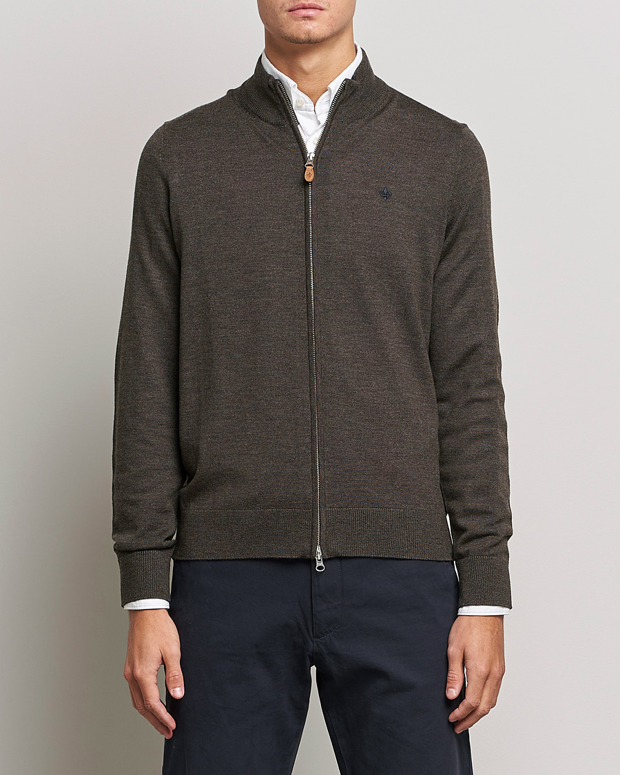 Herr |  |  | Morris Merino Full Zip Cardigan Dark Brown