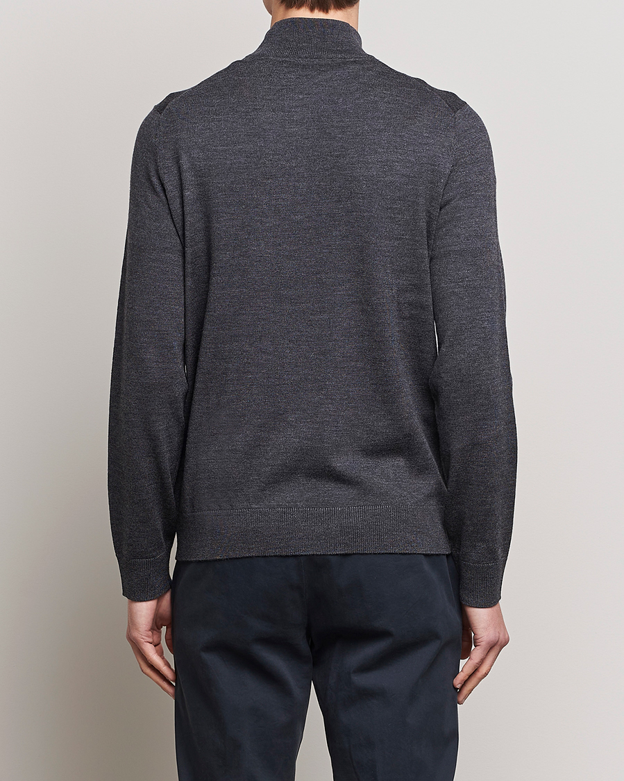 Herr | Tröjor | Morris | Merino Full Zip Cardigan Dark Grey