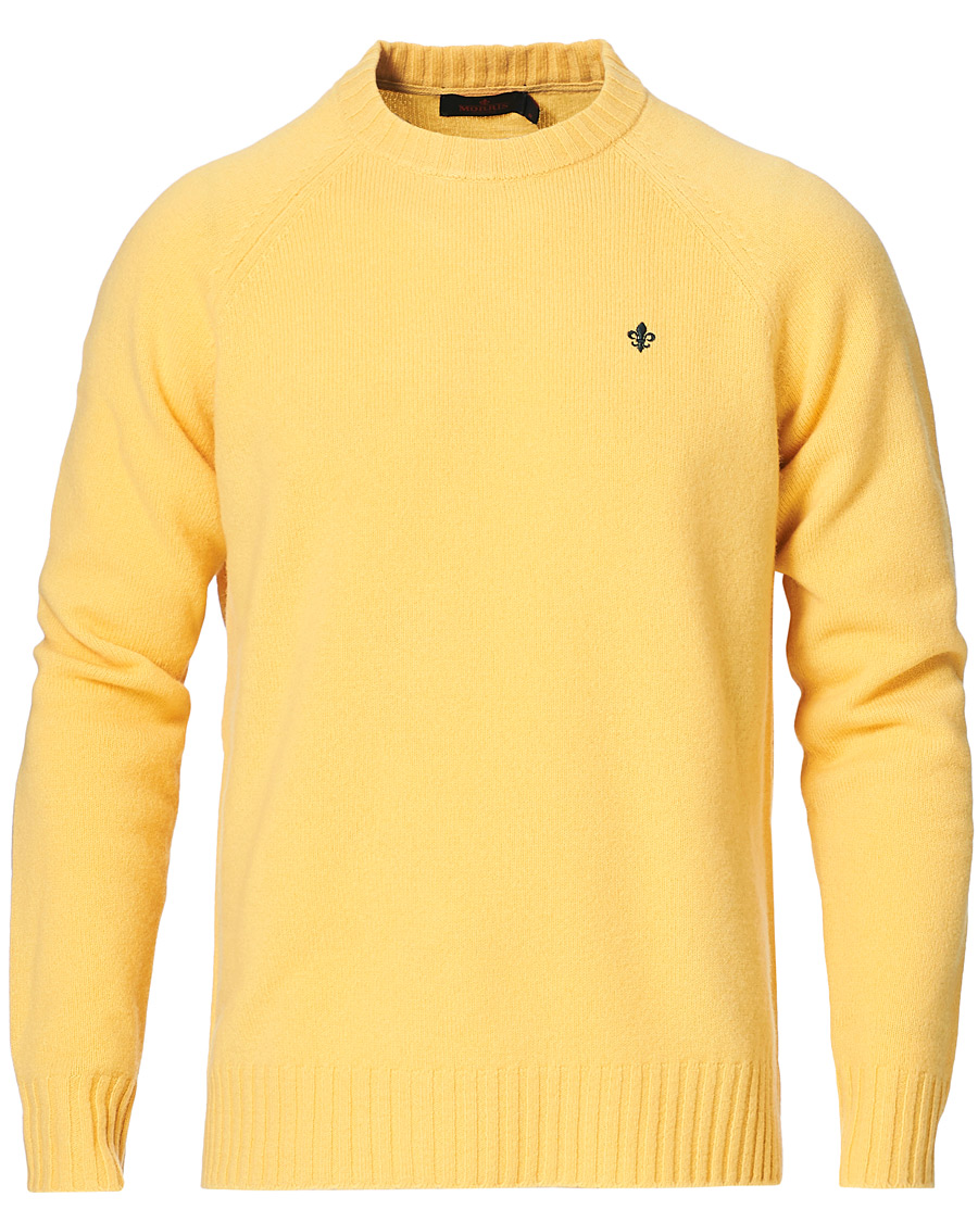 Herr | Tröjor | Morris | Lambswool Knitted Crew Neck Yellow