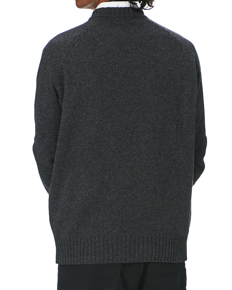 Herr | Tröjor | Morris | Lambswool Knitted Crew Neck Dark Grey