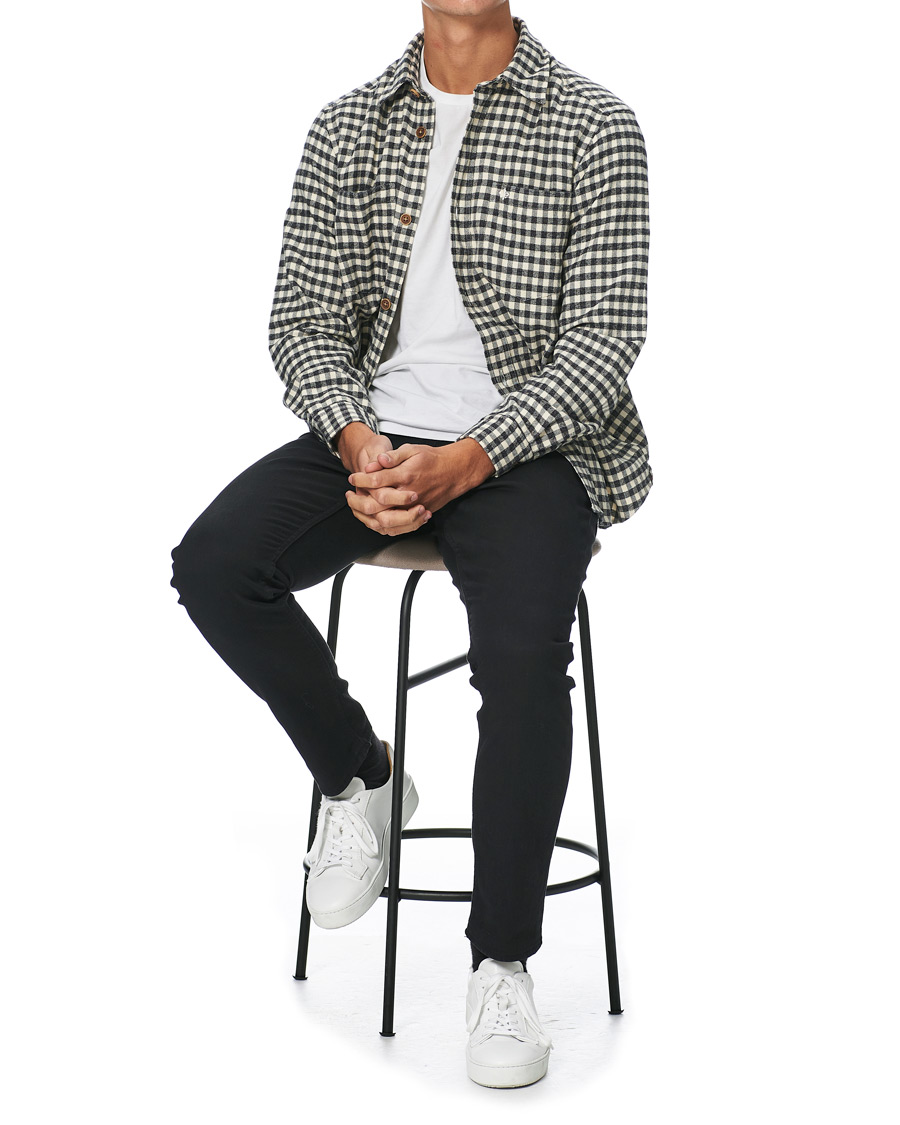 Herr | Skjortor | Morris | Winfell Check Overshirt Black/White