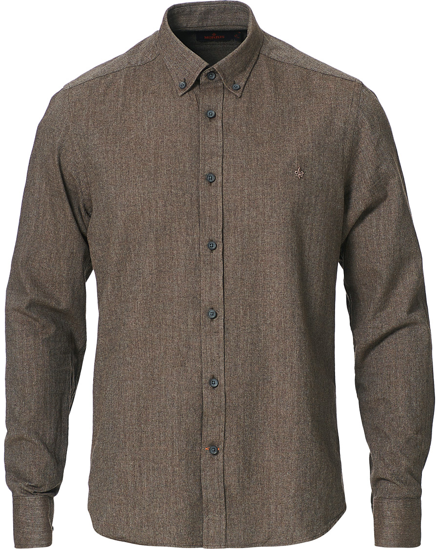Herr | Skjortor | Morris | Watts Flannel Button Down Shirt Brown