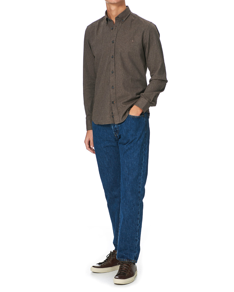 Herr | Skjortor | Morris | Watts Flannel Button Down Shirt Brown