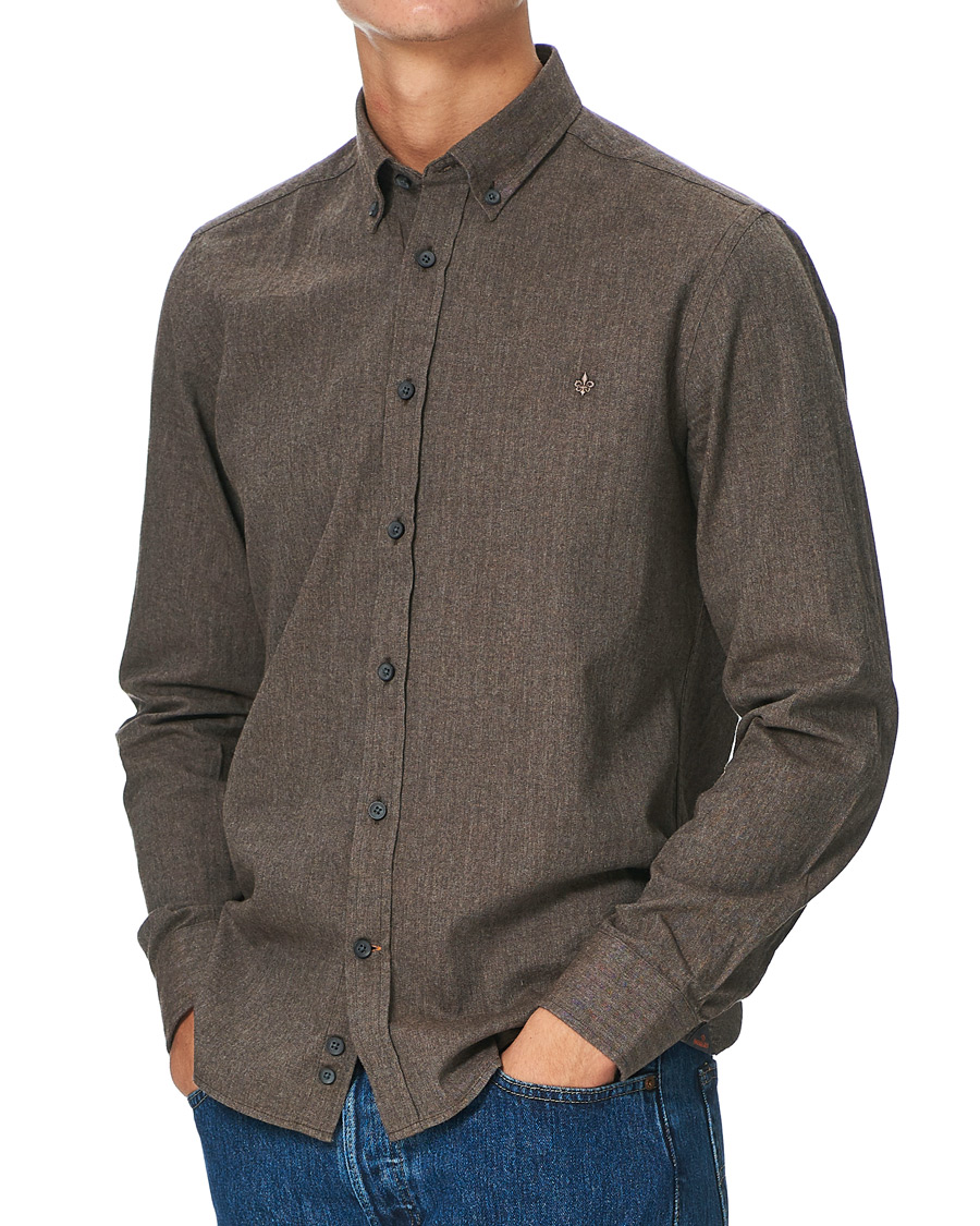 Herr | Skjortor | Morris | Watts Flannel Button Down Shirt Brown