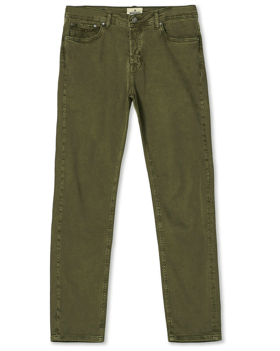 Herr | Byxor | Morris | James Brushed Chinos Olive