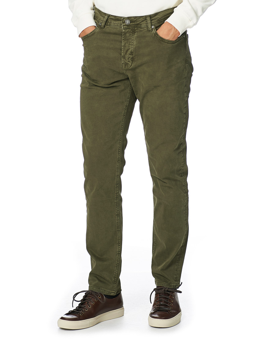 Herr | Byxor | Morris | James Brushed Chinos Olive