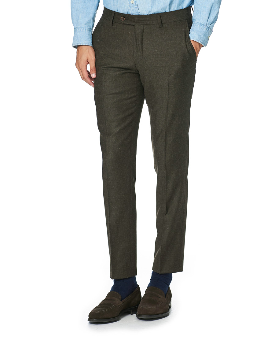 Herr | Byxor | Morris | Rodney Flannel Trousers Brown
