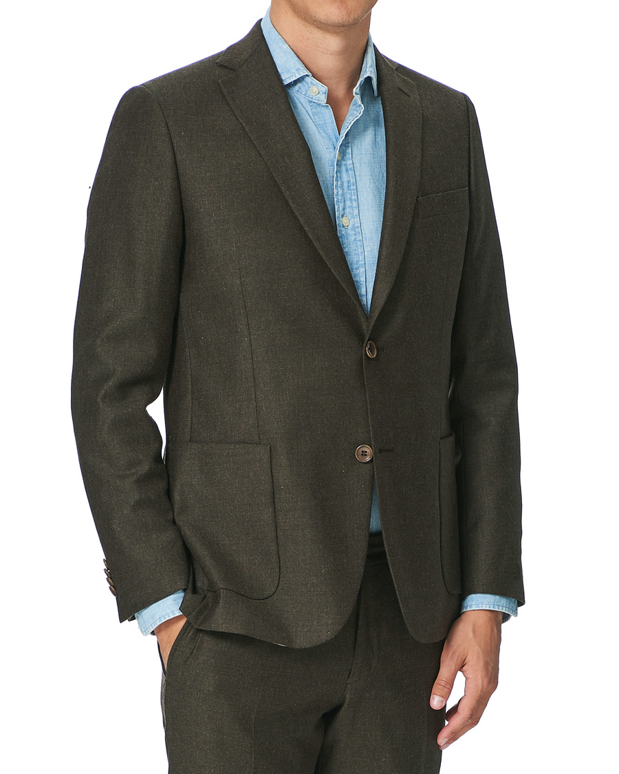 Herr | Kavajer | Morris | Archie Flannel Suit Blazer Brown