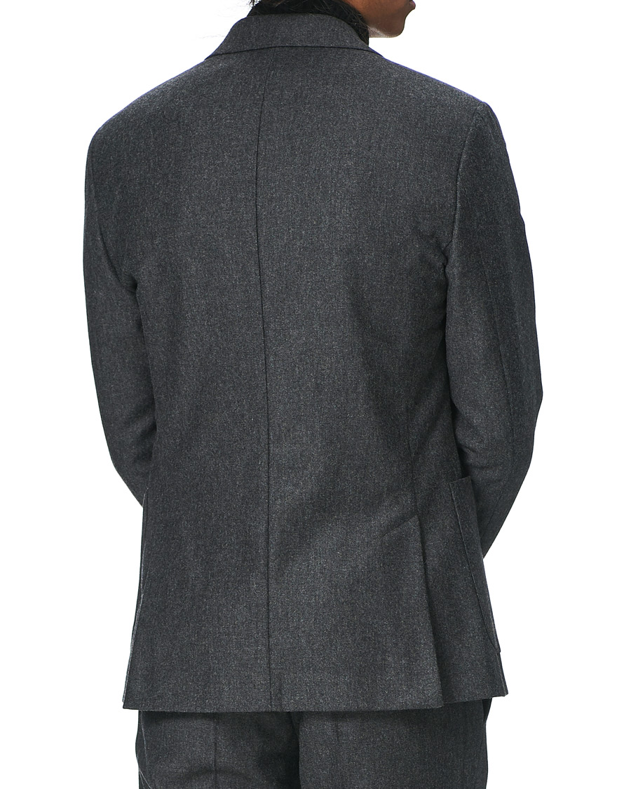 Herr | Kavajer | Morris | Roger Double Breasted Flannel Blazer Dark Grey