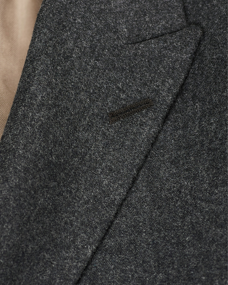 Herr | Kavajer | Morris | Roger Double Breasted Flannel Blazer Dark Grey