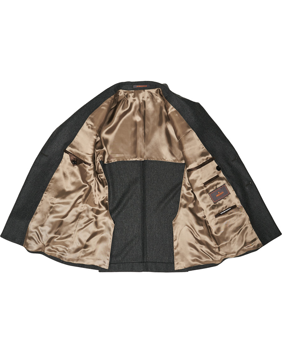Herr | Kavajer | Morris | Roger Double Breasted Flannel Blazer Dark Grey