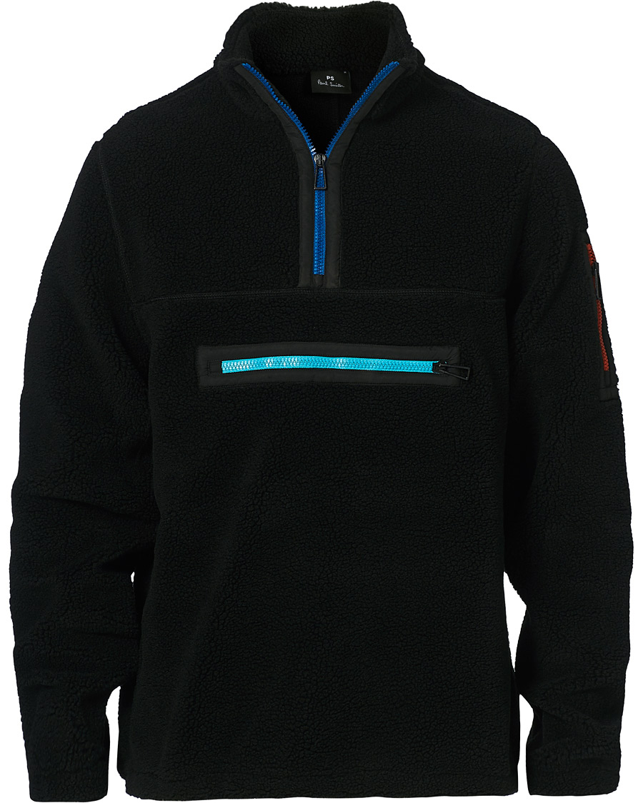 Herr | Tröjor | PS Paul Smith | Half Zip Fleece Sweater Black