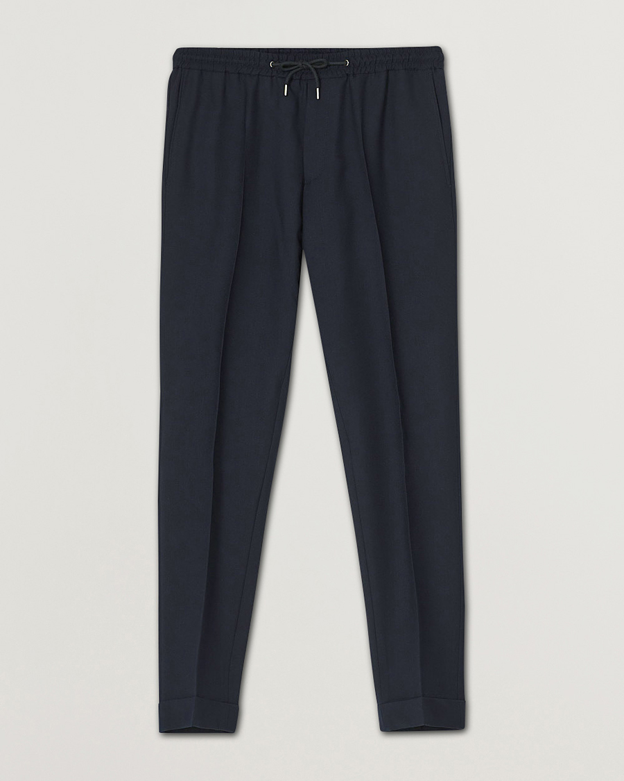 Herr | Byxor | Paul Smith | Drawstring Elastic Wool Pant Navy