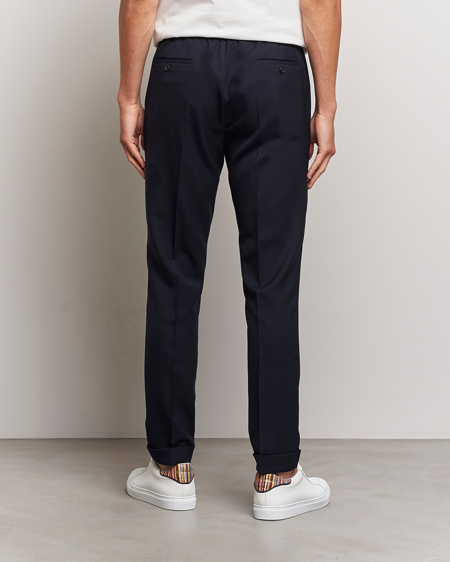 Herr | Byxor | Paul Smith | Drawstring Elastic Wool Pant Navy