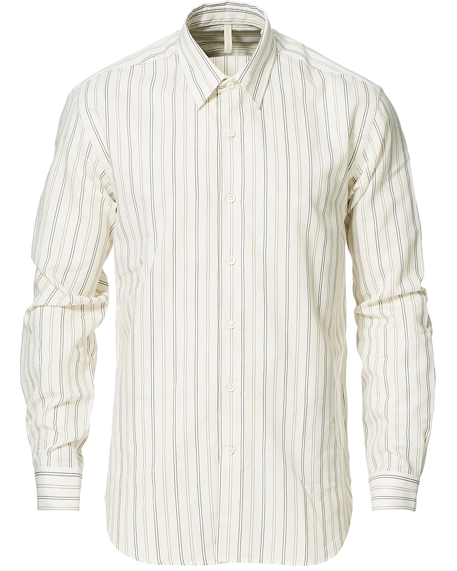 Herr | Skjortor | Sunflower | Dan Striped Cotton Shirt Off White
