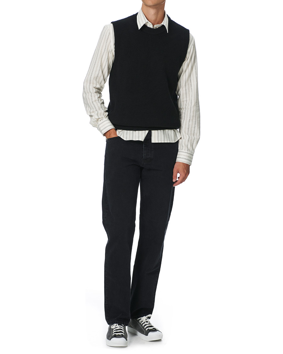 Herr | Skjortor | Sunflower | Dan Striped Cotton Shirt Off White
