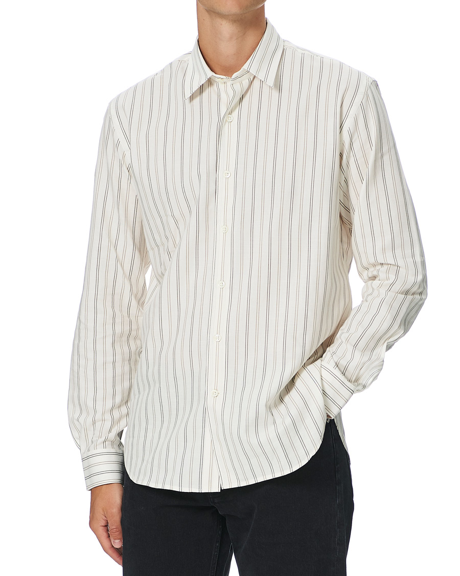 Herr | Skjortor | Sunflower | Dan Striped Cotton Shirt Off White