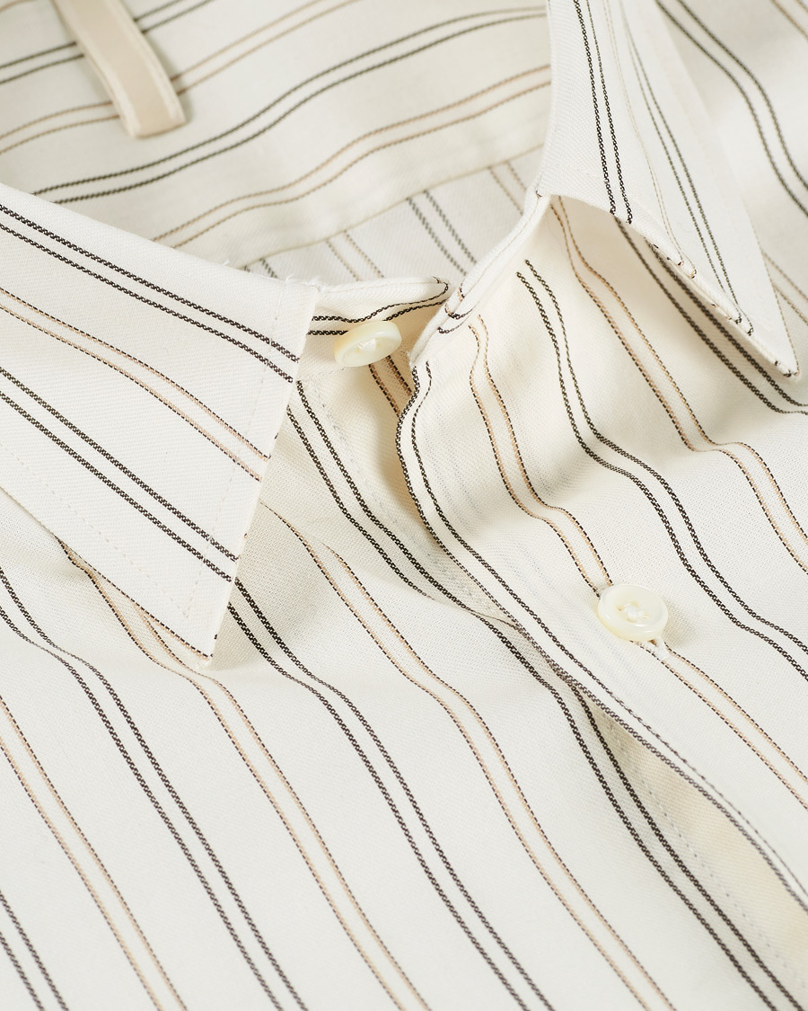 Herr | Skjortor | Sunflower | Dan Striped Cotton Shirt Off White